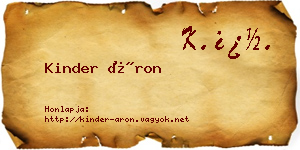 Kinder Áron névjegykártya